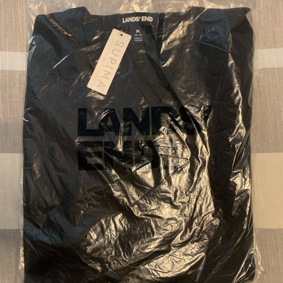 NEW Lands End Sweater Mens Medium SUPIMA Cotton V Neck - Picture 5 of 5